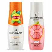 Syropy i koncentraty owocowe - 2x Syrop Sodastream Lipton Ice Tea Peach Brzoskwinia + Grejpfrut Bez Cukru - miniaturka - grafika 1