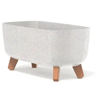 Donice - Doniczka Gracia CASE Eco Wood 39cm BIAŁA-BOHO - osłonka skrzynka na nóżkach - miniaturka - grafika 1