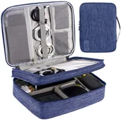 Akcesoria podróżnicze - Wielofunkcyjna Torba Na Akcesoria Gsm Organizer Podróżny Etui Na Kable Duży Granatowy - miniaturka - grafika 1