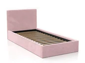 Łóżka dla dzieci i młodzieży - Łóżko dziecięce tapicerowane 90x200 ze stelażem różowy Velvet Kids Line 4 - miniaturka - grafika 1