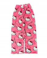 Spodnie damskie - SPODNIE DAMSKIE PIŻAMOWE DRESOWE HELLO KITTY RÓŻOWE CIEPŁE L - miniaturka - grafika 1