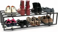 Szafki na buty - DanDiBo Stojak na buty Metal Czarny 2 poziomy 96549 Stojak na buty Stojak na buty Nowoczesna Solidna Szafka na buty Półka - miniaturka - grafika 1