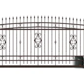 Ogrodzenia - Polbram Brama przesuwna bez przeciwwagi Verona 4x1,6 m prawa brązowa automat - miniaturka - grafika 1