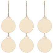 Bombki - Ozdoba choinkowa drewniana 7cm bombki świąteczna zawieszka zestaw 6 szt. - miniaturka - grafika 1