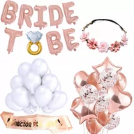 Balony i akcesoria - ZESTAW BALONY ROSE GOLD PANIEŃSKI WIANEK SZARFA Y2 - miniaturka - grafika 1