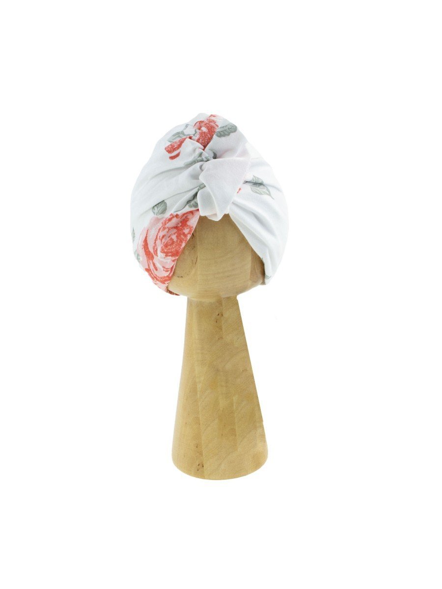 Dziewczęca czapka bawełniana kwiaty biała Nicol,r.92/98