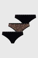 Majtki damskie - Guess stringi 3-pack kolor brązowy - miniaturka - grafika 1
