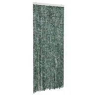 Zasłony - vidaXL Zasłona muchowa szenilowa zielono-biała 100x230 cm - miniaturka - grafika 1