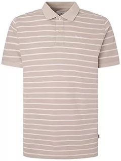 Koszulki męskie - Pepe Jeans Pepe Stripes męska koszulka polo, Brązowy (malt), XS - grafika 1