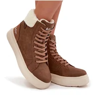Botki damskie - Buty Zimowe Damskie Z Kożuszkiem Lee Cooper LCJ-25-01-3735 Brązowe-41 - miniaturka - grafika 1