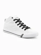 Buty sportowe męskie - Buty męskie trampki z kontrastującymi elementami - białe V1 OM-FOTH-0125 - miniaturka - grafika 1
