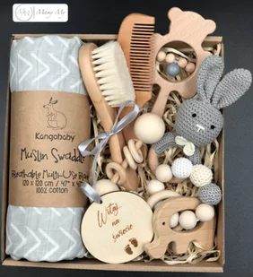 Wyprawka Dla Dziecka Na Prezent Baby Box Szary - Gryzaki dla dzieci - miniaturka - grafika 1