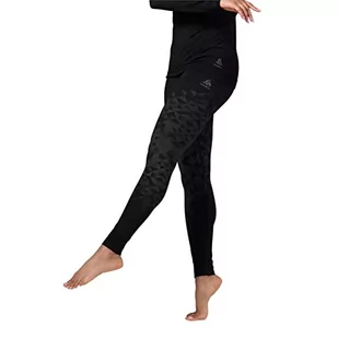 Odlo Damskie spodnie z ciepłą warstwą bazową, czarny melanż, XL - Spodnie damskie - miniaturka - grafika 1