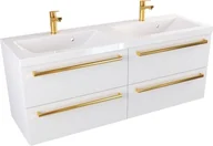 Szafki łazienkowe - Szafka z Umywalką Athos 120 cm DUO MAT - Uchwyt Złoty - miniaturka - grafika 1