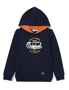 NAME IT Bluza chłopięca Nkmleco Ls Sweat Wh Bru Noos, Dark Sapphire, 146-152 - Bluzy dla chłopców - miniaturka - grafika 1