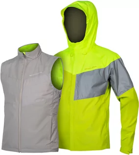 Kurtki rowerowe - Endura Urban Luminite II Kurtka 3 w 1 Mężczyźni, neon yellow XL 2020 Kurtki przeciwdeszczowe E9166YV/6 - grafika 1