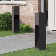 Lampy ogrodowe - vidaXL Lampka solarna LED na ścieżkę 2 pcs Czarny - miniaturka - grafika 1