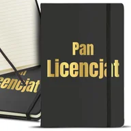 Notesy i bloczki - NOTES Czarny A5 GOLD Złocenie PAN LICENCJAT Wzory - miniaturka - grafika 1