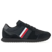 Buty sportowe męskie - Buty Tommy Hilfiger Runner Evo Mix FM0FM04699-BDS - czarne - miniaturka - grafika 1