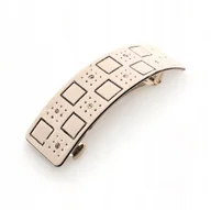 Ozdoby do włosów - Zapinka do włosów Automatyczna Biała Spinka Cyrkonie - miniaturka - grafika 1