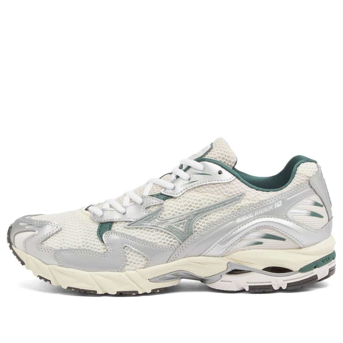 sneakers uomo mizuno d1ga2431 07 - wave rider snow white/slate/bistro green