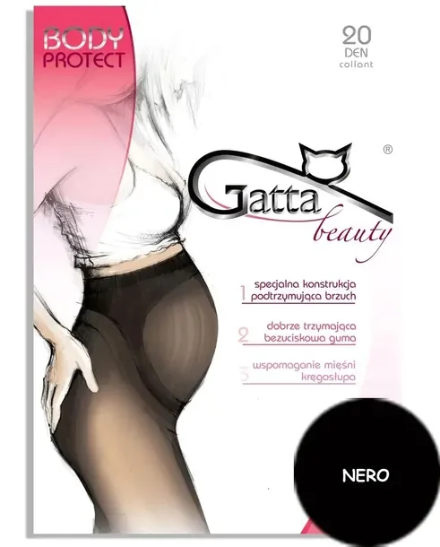 GATTA rajstopy CIĄŻOWE protect 20 den NERO # 4 L