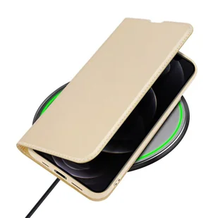 Dux Ducis Skin Pro kabura etui pokrowiec z klapką iPhone 13 Pro złoty - Etui i futerały do telefonów - miniaturka - grafika 6