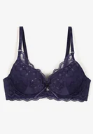 Biustonosze - Granatowy Koronkowy Biustonosz o Fasonie Push Up Mellimi - Renee - miniaturka - grafika 1