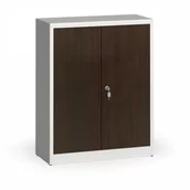 Szafy biurowe - ALFA 3 Szafy spawane z laminowanymi drzwiami, 1150 x 920 x 400 mm, RAL 7035/wenge 1261176 - miniaturka - grafika 1