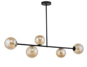 Lampy sufitowe - Sigma Roma lampa wisząca 5-punktowa czarna/bursztynowa 32080 - miniaturka - grafika 1