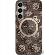 Etui i futerały do telefonów - Guess Etui 4G Electroplated Peony MagSafe do Galaxy S25, brązowe - miniaturka - grafika 1