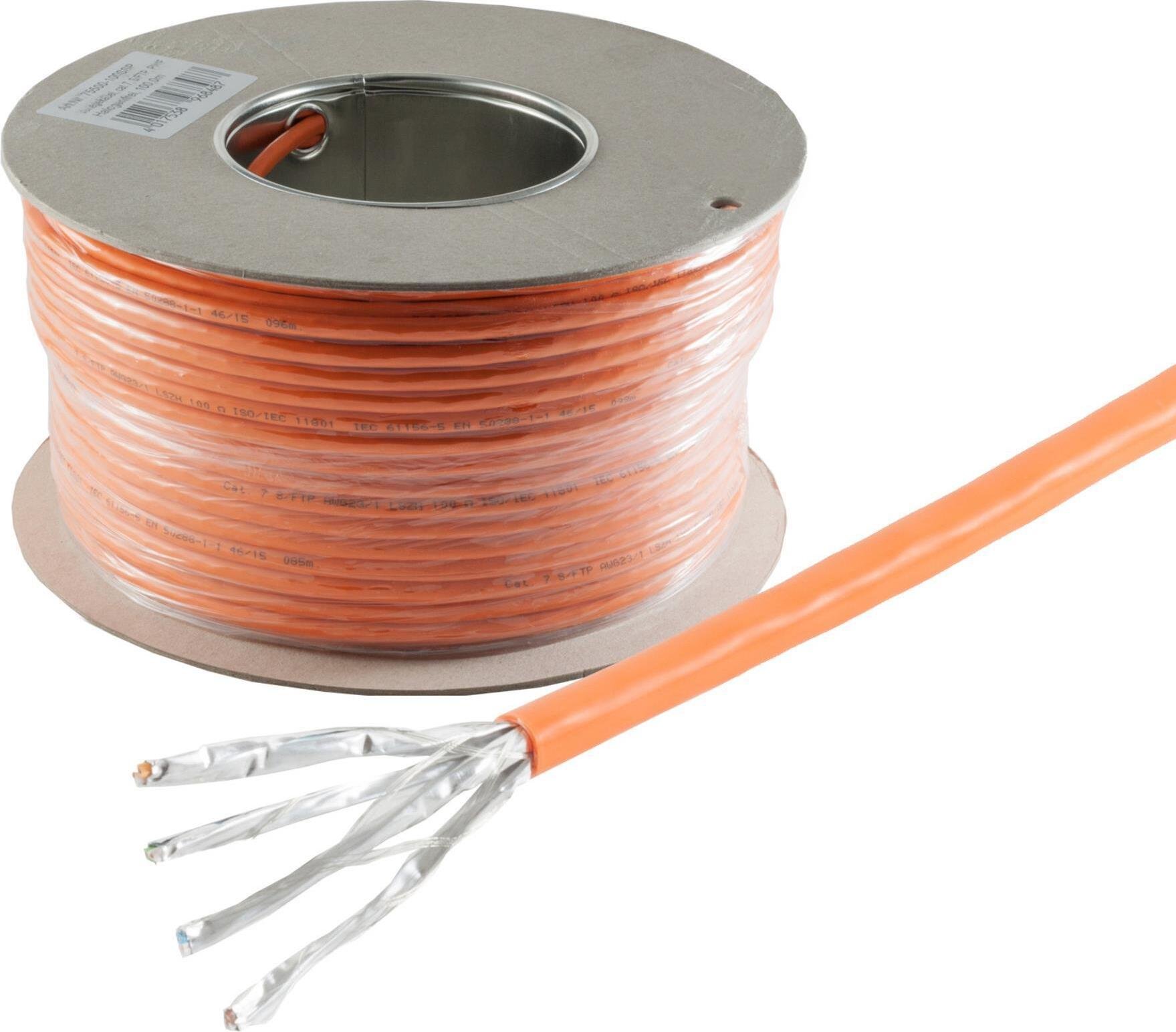 Kabel sieciowy S/CONN do maksymalnej łączności Kabel instalacyjny LAN, kabel surowy kat. 7, S/FTP, certyfikat GHMT, szerokość pasma 600 MHz, 100 m (08-82031007)