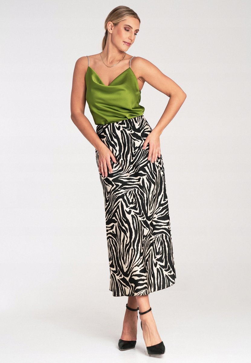Spódnica satynowa Spódnica w zebrę M1087 Wzór 188 rozmiar S/M