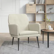 Fotele - Fotel, kremowy, 62x79x79 cm, obity aksamitem - miniaturka - grafika 1