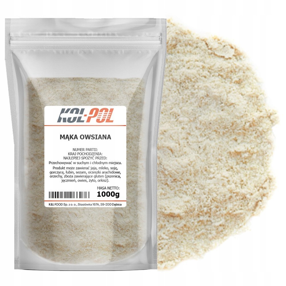 MĄKA OWSIANA 1kg Pełnoziarnista mąka z owsa naturalna jakość Kol-Pol