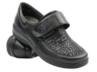 Półbuty damskie - Wygodne półbuty damskie na rzep czarne AXEL 1956 - miniaturka - grafika 1