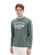 Koszulki męskie - TOM TAILOR Koszulka męska z długim rękawem, 19643 - Green Dust, XXL - miniaturka - grafika 1