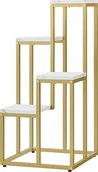 Regały - Leobert Regał kwietnik 4 półki - marmur / nogi złote - miniaturka - grafika 1