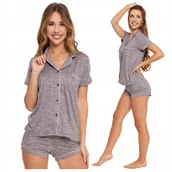 Piżamy damskie - Piżama Damska Rozpinana Yummy Elegancka Dwuczęściowa Krótka XXL MORAJ - miniaturka - grafika 1