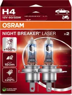 Żarówki samochodowe - Osram OSRAM Automobilinės lemputės NIGHT BREAKER LASER +150% H4 60/55W 12V P43T 2vnt - miniaturka - grafika 1
