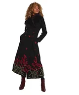 Płaszcze damskie - Joe Browns Damski płaszcz ze sztucznego futra z haftowanymi różami, czarny Multi, 6, Czarny wiele - miniaturka - grafika 1