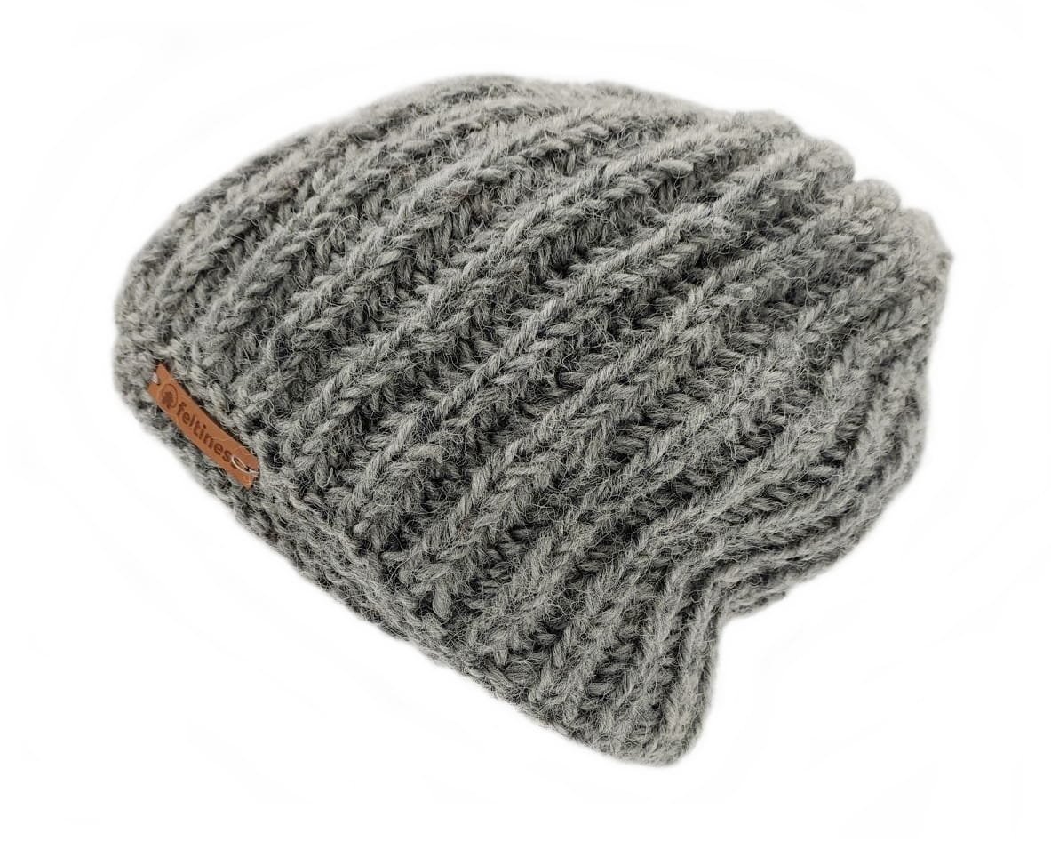 Feltiness, Czapka wełniana popielata, 100% wełna owcza