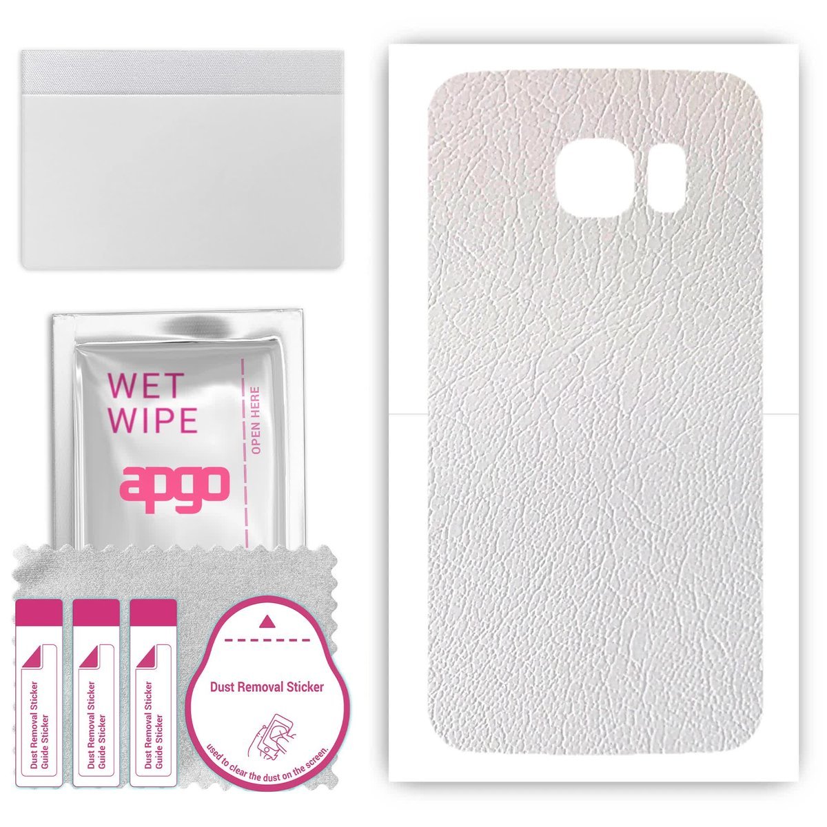 Folia naklejka skórka strukturalna na TYŁ do Samsung Galaxy S6 Edge SM-G925F - Skóra Biała - apgo SKINS