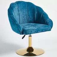Fotele - Fotel obrotowy muszelka DC-6299 niebieski #33 welur na podstawie - miniaturka - grafika 1
