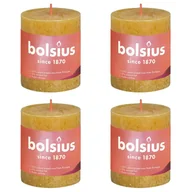 Świece - Bolsius Rustykalne świece pieńkowe Shine, 4 szt., 80x68 mm, miodowe - miniaturka - grafika 1