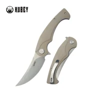 Noże - Nóż składany Kubey Scimitar Tan G10, Beadblasted 14C28N (KU173M) - miniaturka - grafika 1