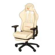 Fotele gamingowe - LYNXER - FOTEL GAMINGOWY OBROTOWY BIUROWY KRZESŁO DO BIURKA - PRESTIGE BEŻOWY - miniaturka - grafika 1