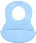 Śliniaki i fartuszki - Śliniak Z Kieszonką I Regulowanym Zapięciem Miękki Niebieski  Babyono - miniaturka - grafika 1