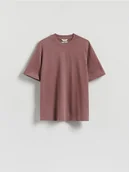 Koszulki męskie - Reserved - Bawełniany t-shirt boxy - jasnofioletowy - miniaturka - grafika 1