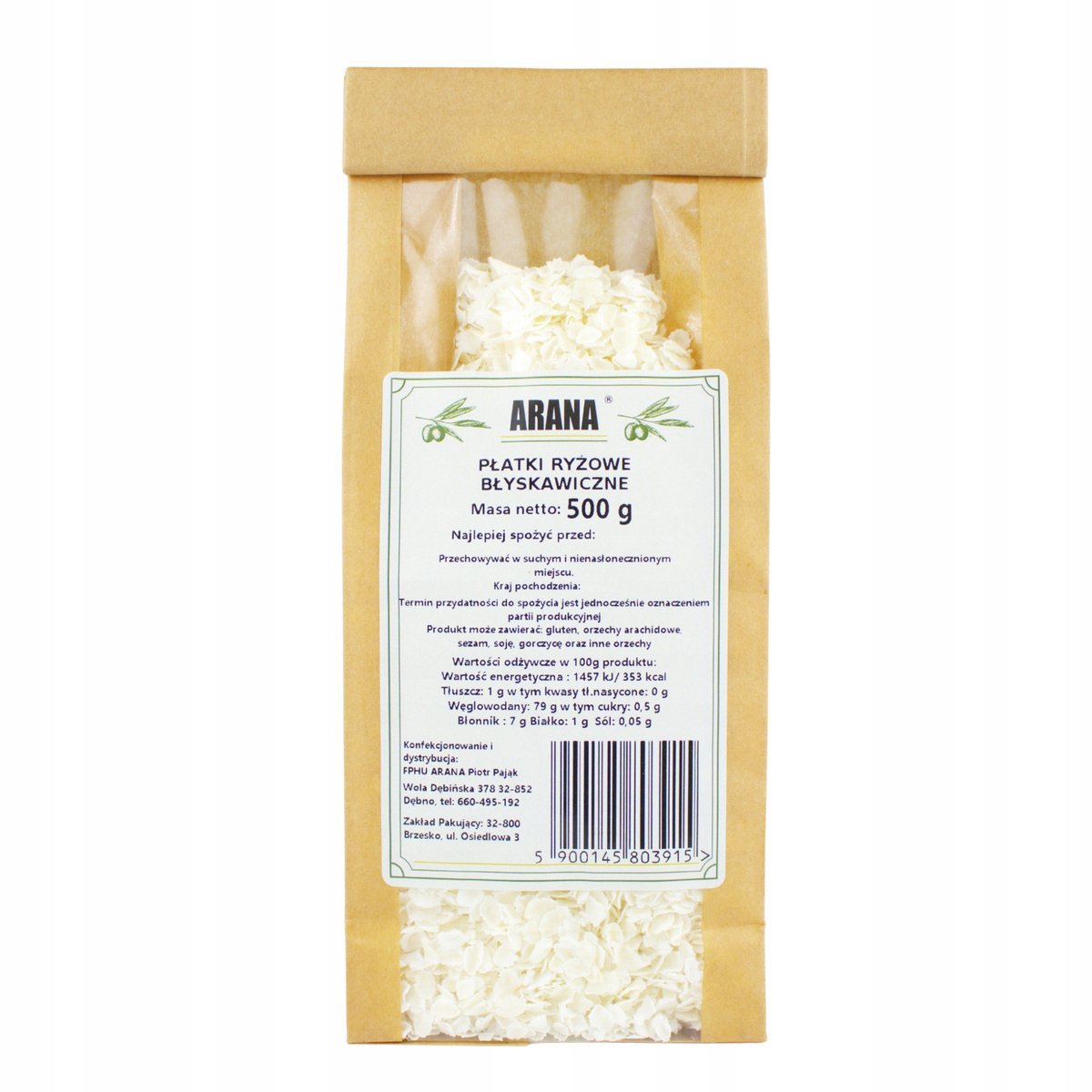 PŁATKI RYŻOWE 500g naturalne błyskawiczne wysoka jakość